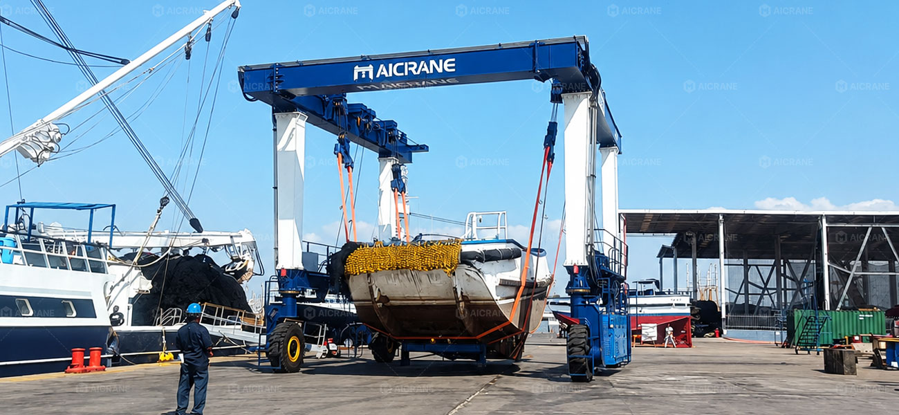 50T Mobile Boat Hoist for Salmon Farming Operation in Mexico
