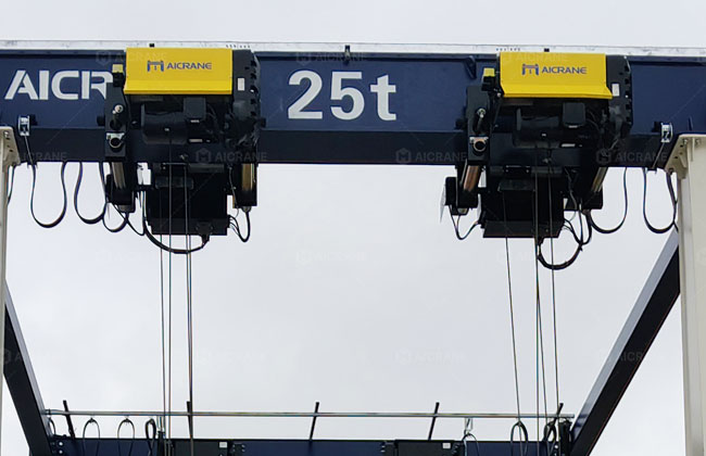 RTG crane double hoist synchronized lifting system