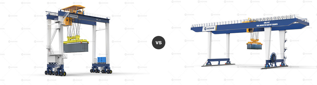 RTG crane vs RMG crane infrastructure comparison