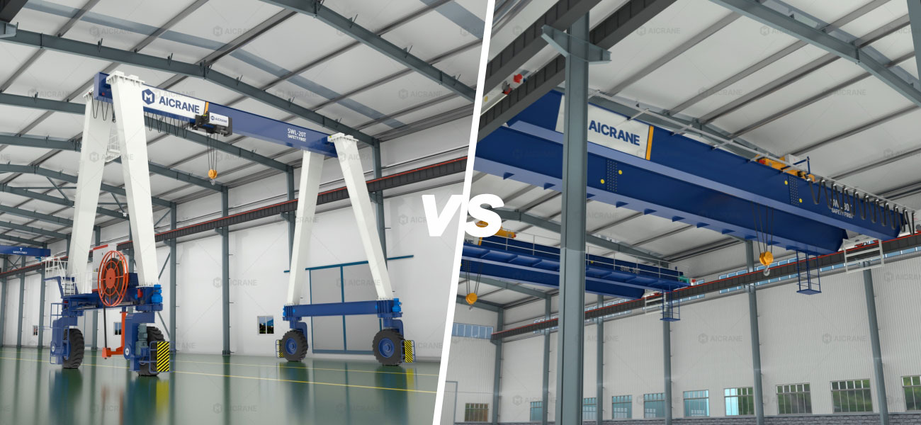 Warehouse gantry crane vs bridge crane comparison for indoor material handling applications