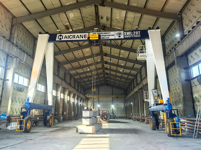 Industrial warehouse gantry crane for indoor material handling and lifting operations