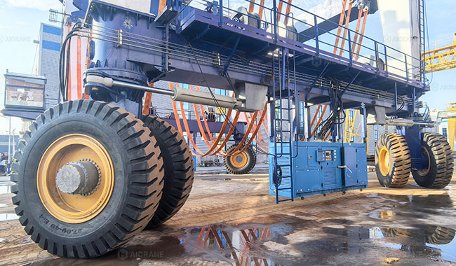 wheel bogie assembly distributing load across multiple wheel groups