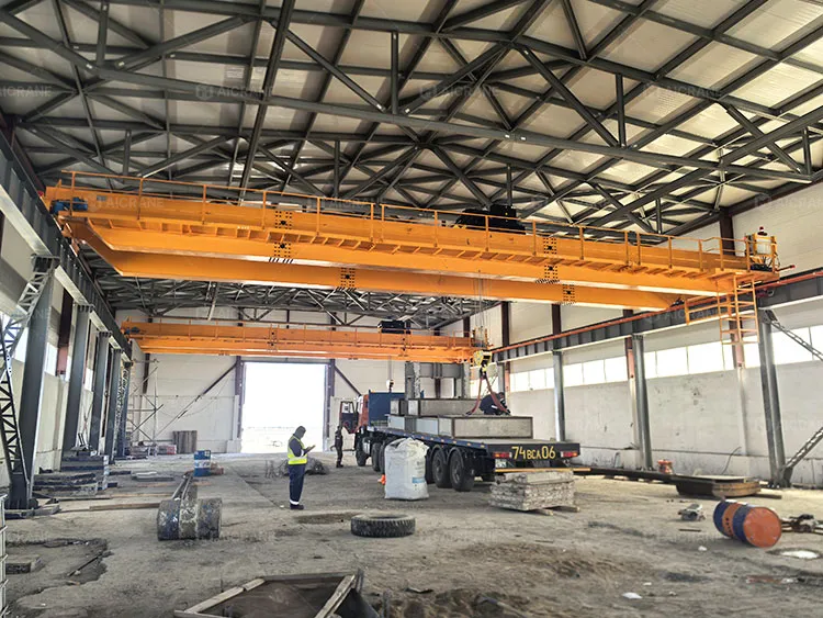 25 ton double girder workshop bridge cranes handling precast concrete components