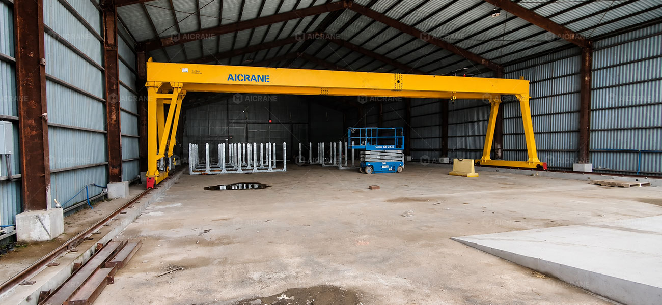 5 Ton Double Girder Indoor Gantry Crane for a Structural Steel Fabrication Facility in Guam, USA