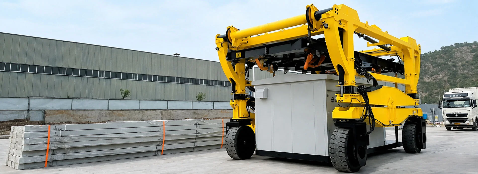 Aicrane straddle carrier for container and heavy load handling