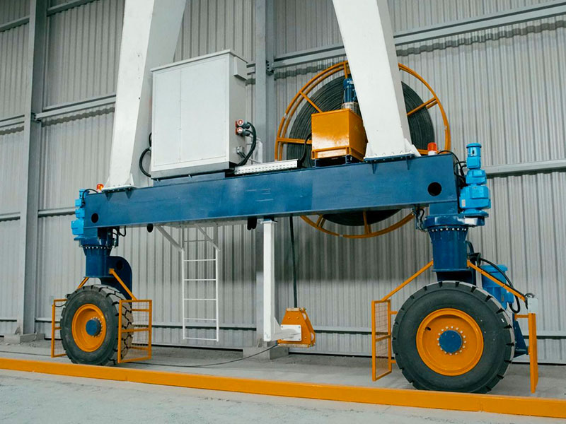 Cable reel powered electric rubber tyred gantry crane for sustainable yard operations