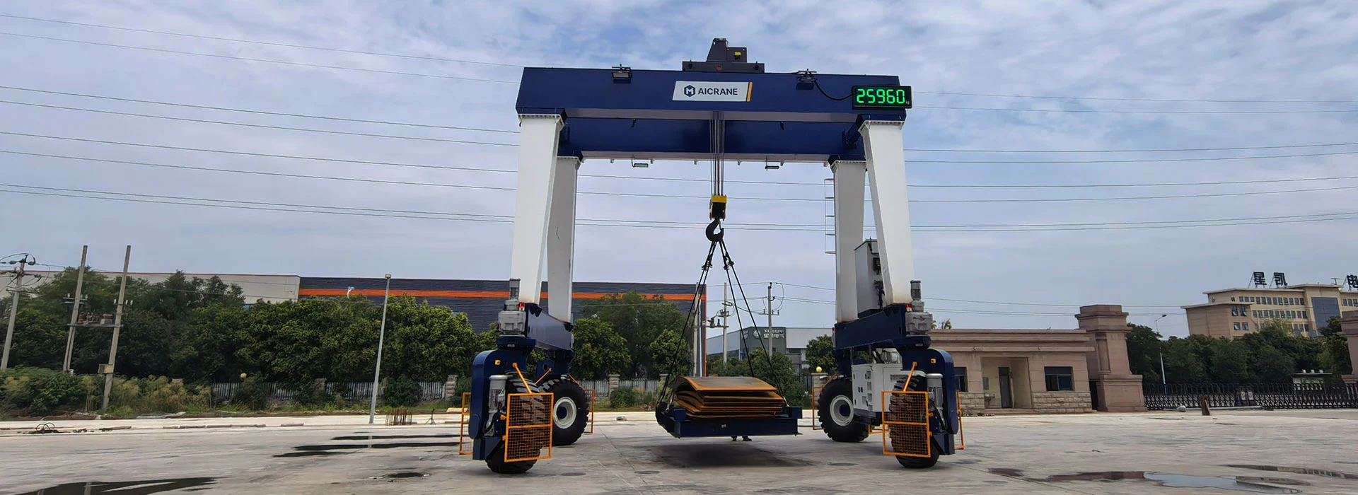 Customized rubber tyred gantry crane for industrial material handling applications