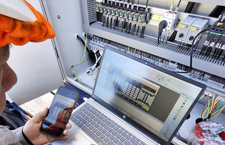 Gantry crane technical support with control system inspection and troubleshooting assistance