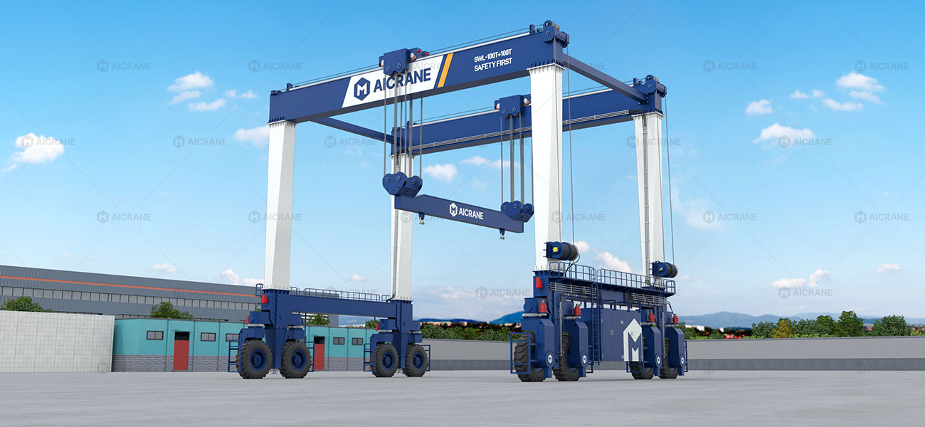 Hydraulic rubber tyred gantry crane customized for heavy industrial lifting applications