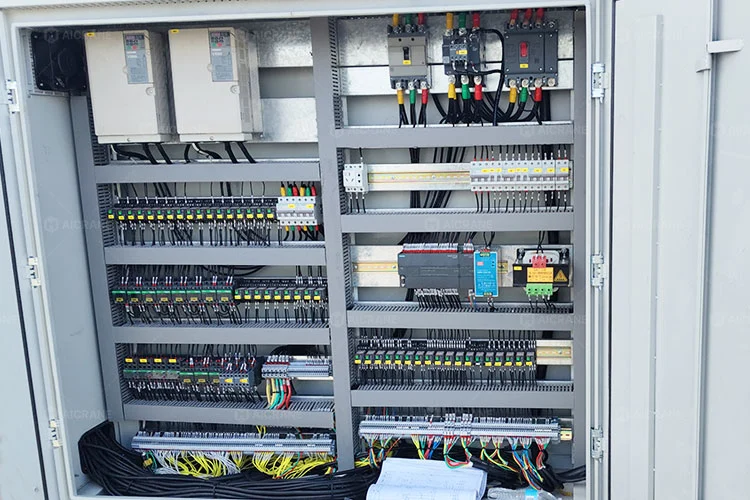 RTG crane PLC and VFD control cabinet for motion coordination