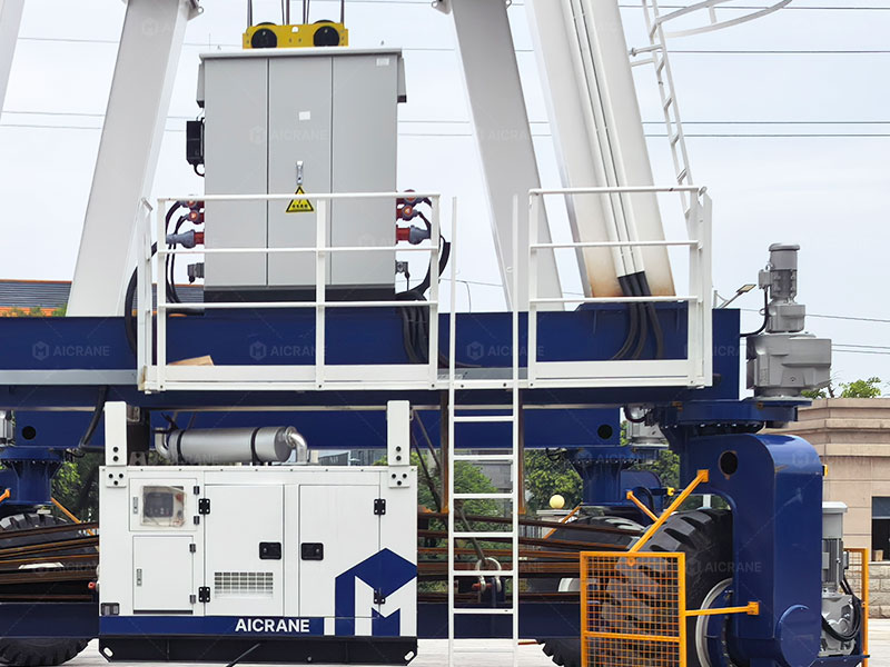 RTG crane maintenance platform and component layout designed for easier inspection and servicing