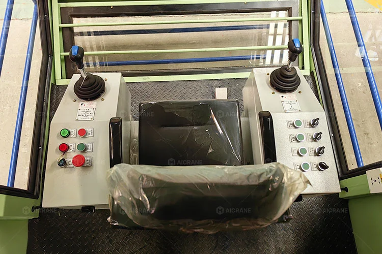 RTG crane operator cabin with ergonomic control interface
