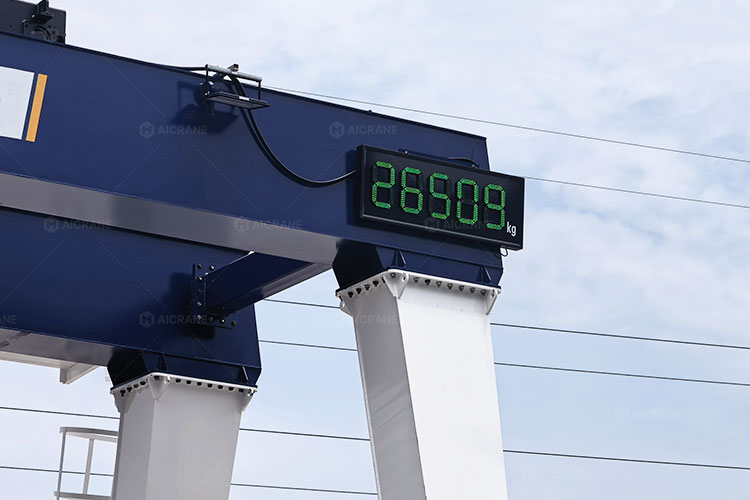 RTG crane real-time load monitoring display for lifting safety