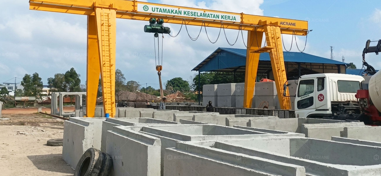 Single Girder Gantry Crane for Precast Yard Material Handling in Indonesia