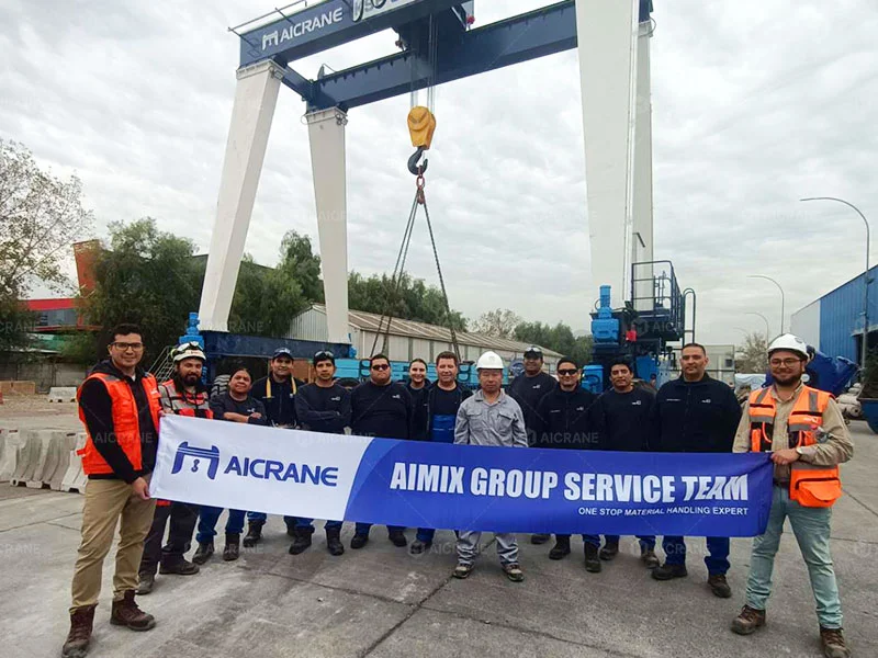 MGT 50 ton rubber tyred gantry crane installed in Chile