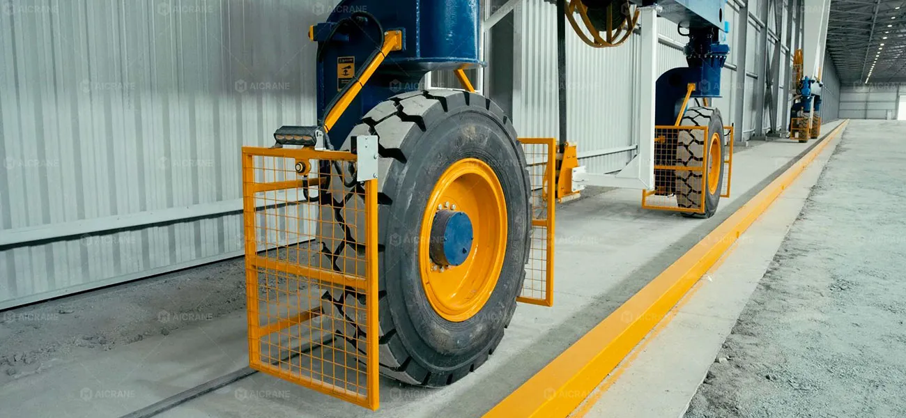 MGT rubber tyred gantry crane operating on a prepared ground surface