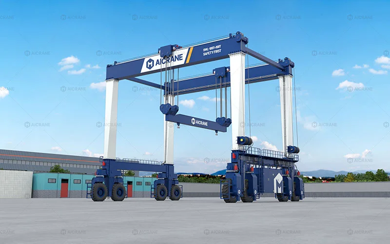 Double-girder YTL hydraulic rubber tyred gantry crane with high structural rigidity for heavy-duty lifting