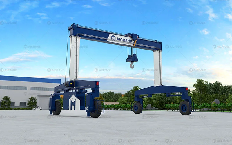 Single-girder YTL hydraulic rubber tyred gantry crane with compact structure for medium-duty lifting applications