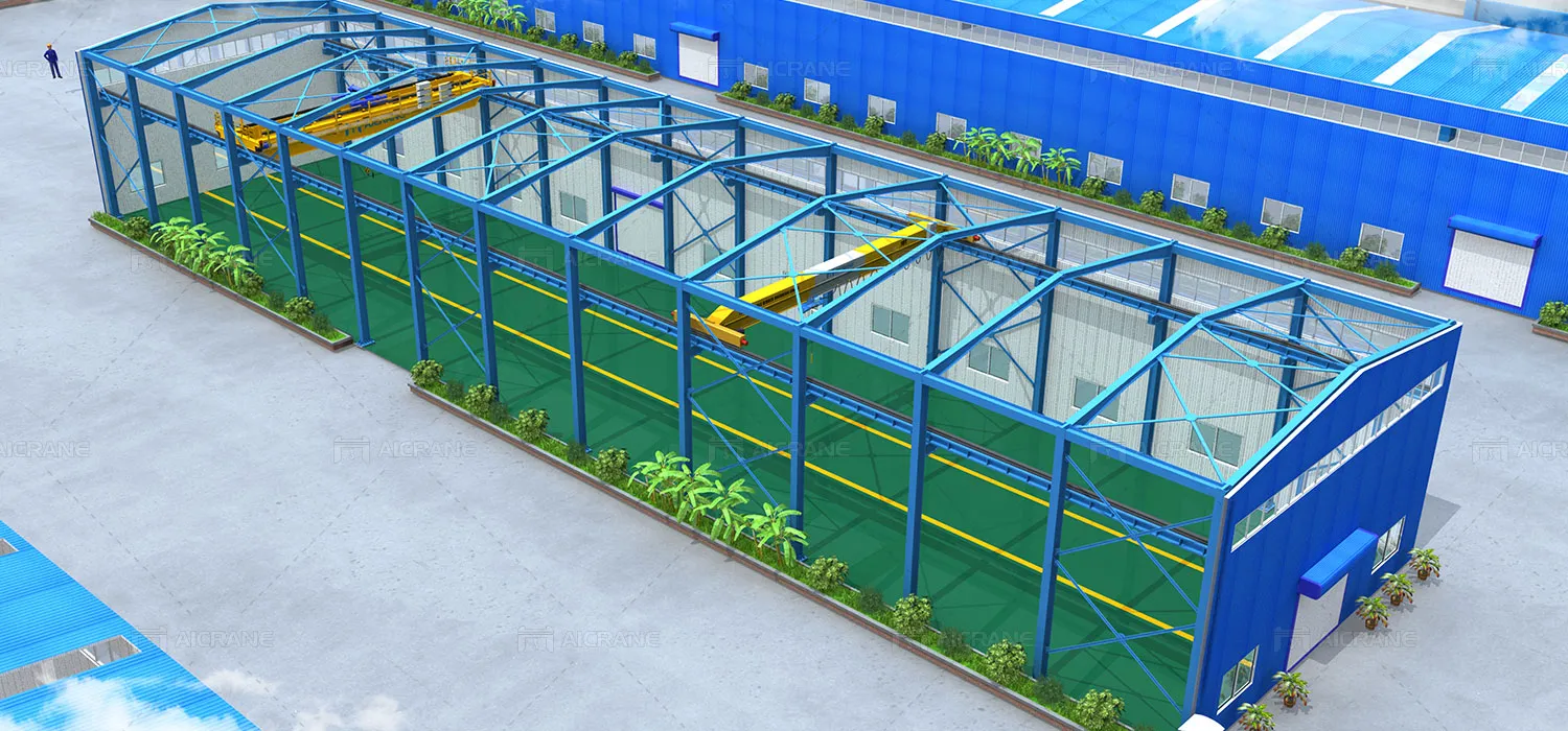 Steel Structure Workshop With Overhead Cranes
